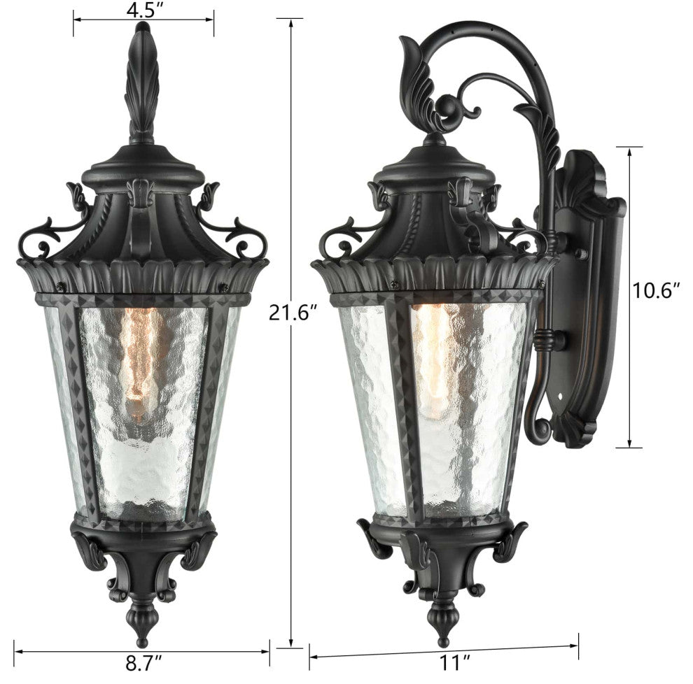 Black Outdoor Wall Lantern Sconce Waterproof Porch Light Fixture