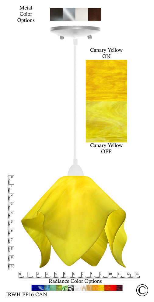 Jezebel Radiance Flame Large Pendant, Canary Yellow