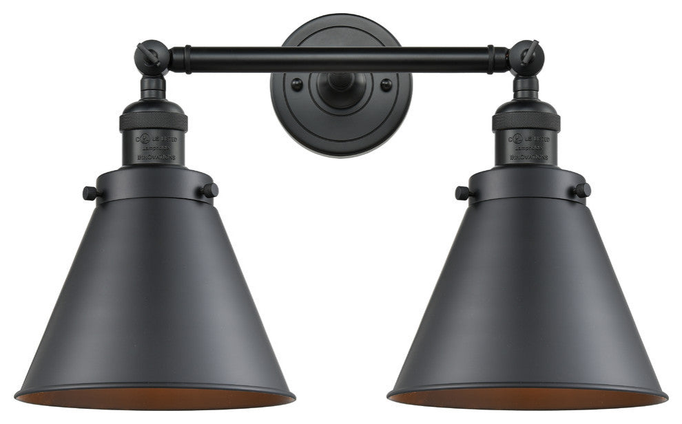 Appalachian 2-Light Bath Vanity-Light, Matte Black, Matte Black