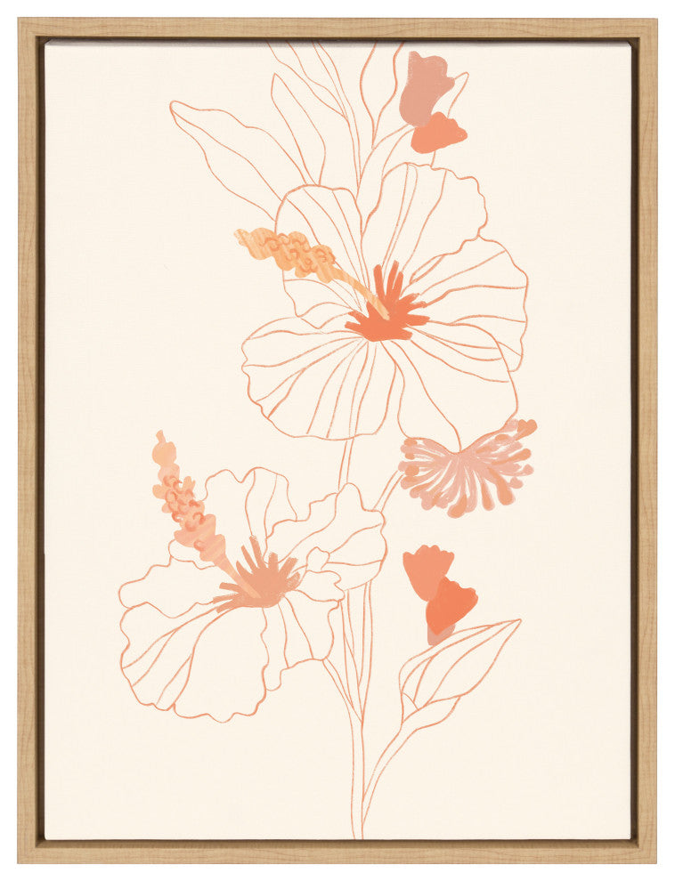 Sylvie Hilo Framed Canvas by Kasey Free, Natural 18x24