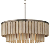 Capital Lighting 355661 Jada 6 Light 30"W Wood Pendant - Dark Brass