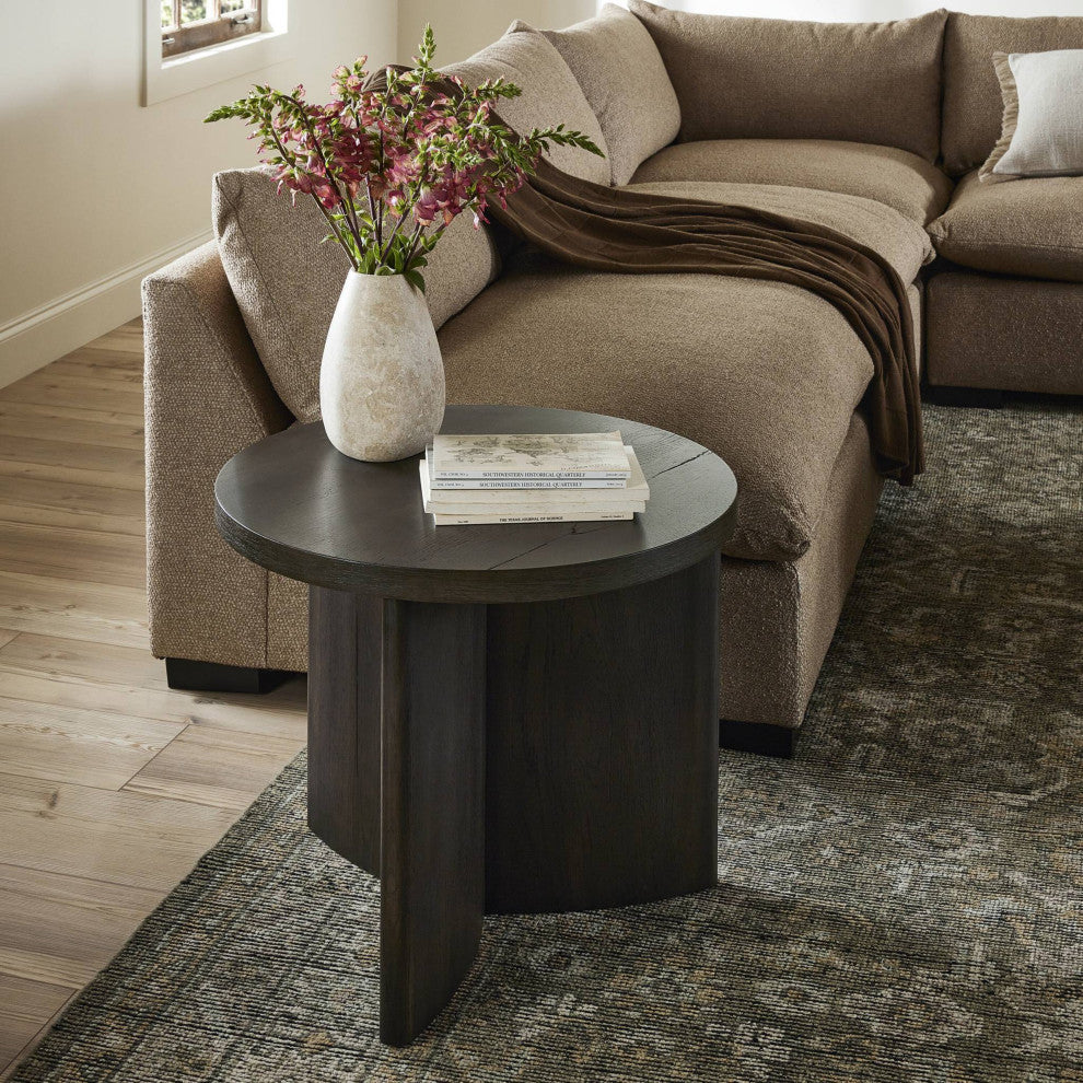 Toli End Table, Wood Smoked Black, Smoked Black Veneer