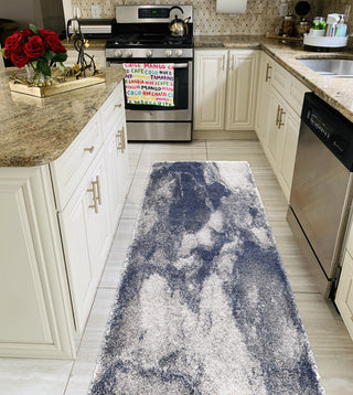 Noori Rug Shag Adrian Blue/Ivory Runner