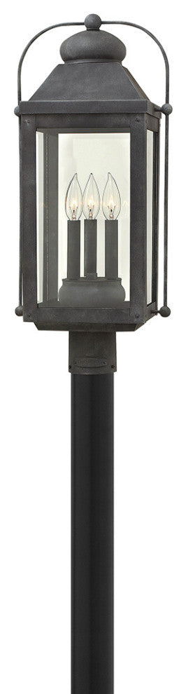 Hinkley Anchorage Large Post Top Or Pier Mount Lantern, Aged Zinc