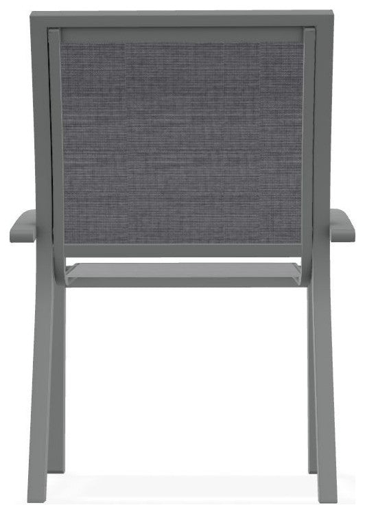 Kendall Sling Stackable Outdoor Dining Chair, Augustine Pewter/Graphite