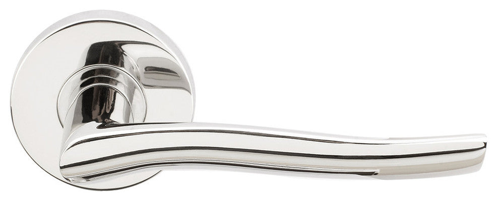 Waterfall Lever, Tubular Privacy, Polished Stainless Steel, 2-3/8" Backset
