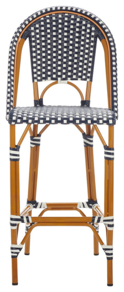Safavieh California Bar Stool, Navy/White