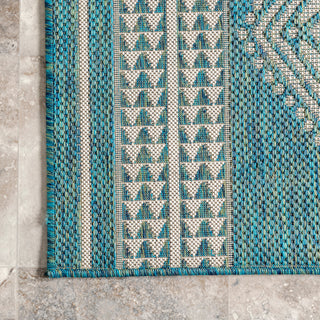 Nuloom Ranya Tribal Indoor/Outdoor Contemporary Area Rug, Teal 8'X10'