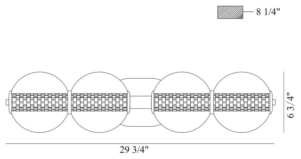 Atomo 4 Light Sconce, Gold With Clear Glass