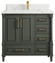 Aberdeen 36 Center Sink Bath Vanity in Pewter Green 1.5" Calacatta Laza