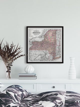 "NY City Map" Framed Painting Print, 18x18
