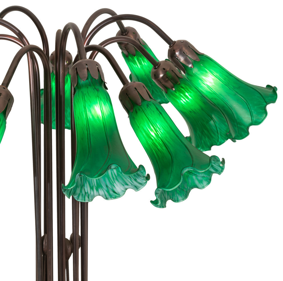 Meyda Lighting 14382 22"H Green Pond Lily 10 LT Table Lamp