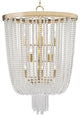 Royalton, 12 Light Pendant, Aged Brass Finish, Crystal Shade