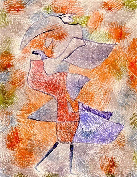 Paul Klee Diana in the Autumn Wind, 21"x28" Wall Decal
