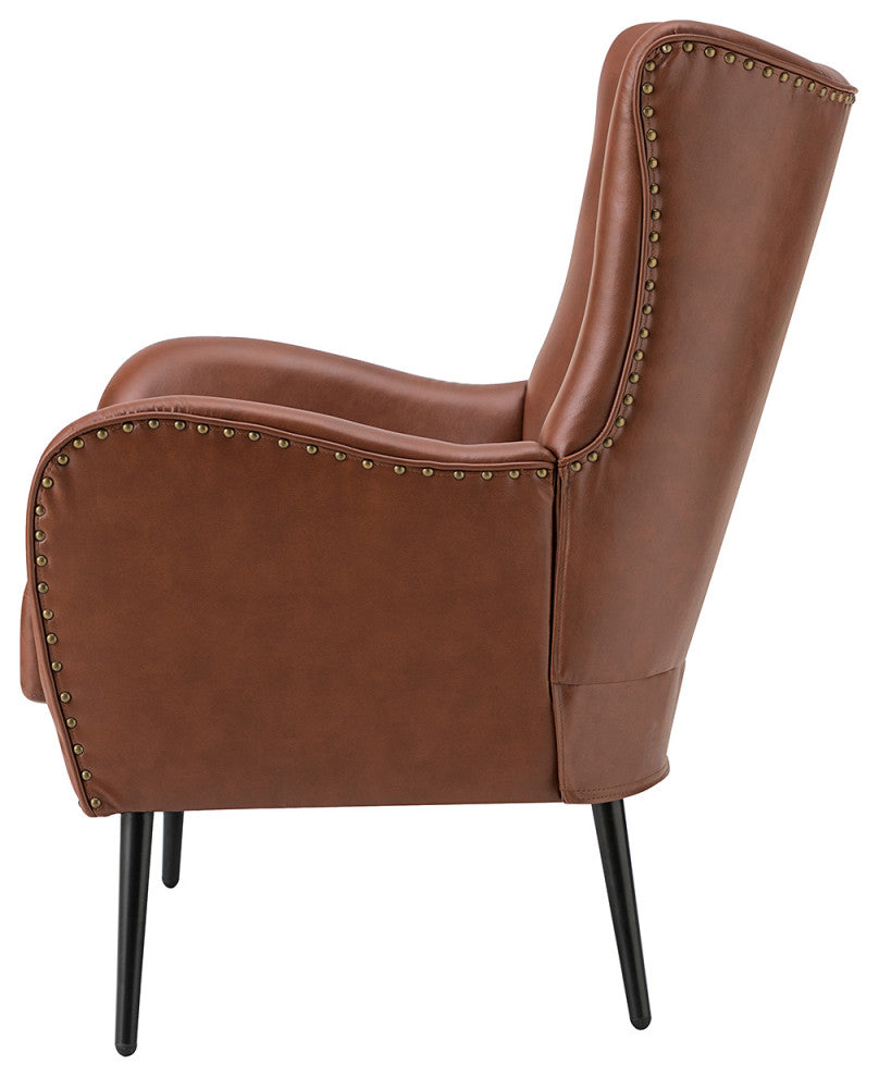 39" Comfy Living Room Armchair With Special Arms, Set of 2, Brown