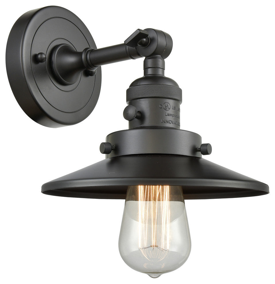 Railroad 1-Light Sconce, Oil Rubbed Bronze, Shade: Oil Rubbed Bronze