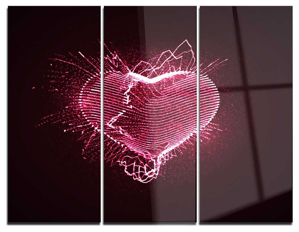 "Happy Valentine's Day" Digital Metal Wall Art, 3 Panels, 36"x28"