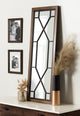 Mavis Framed Wall Mirror, Rustic Brown, 16x42