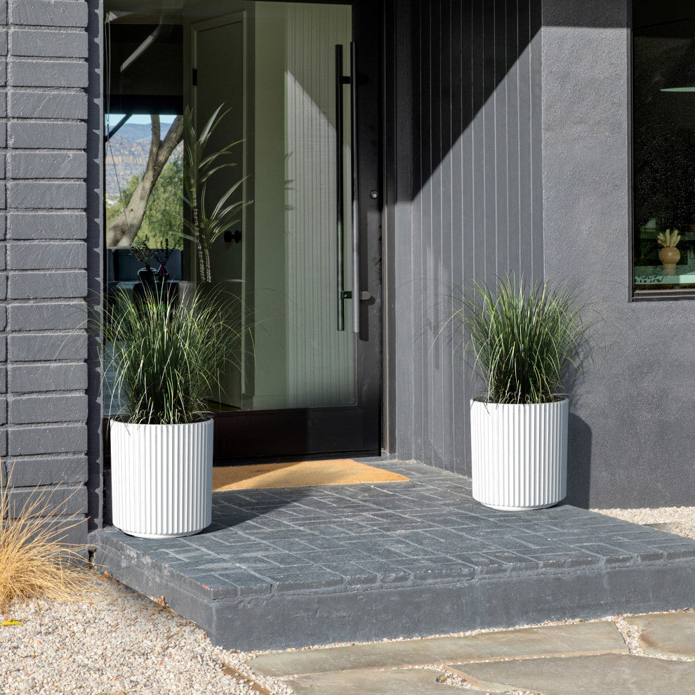 Veradek Demi Series Planter, White, 16", 2 Pack