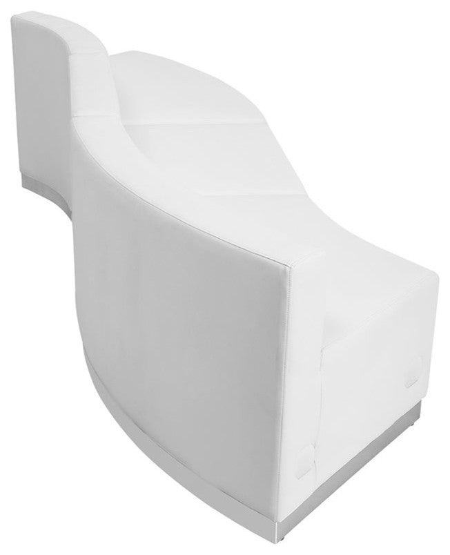 Melrose White Leather Reception Configuration, 3 Pieces