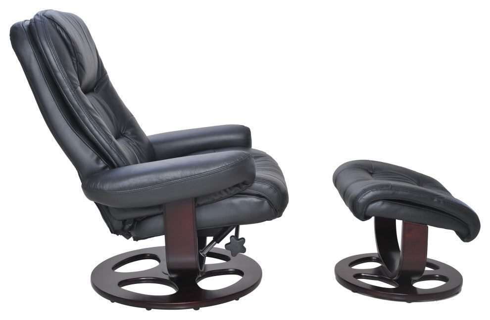 Jacque Pedestal Recliner / Otttoman, Hilton Black