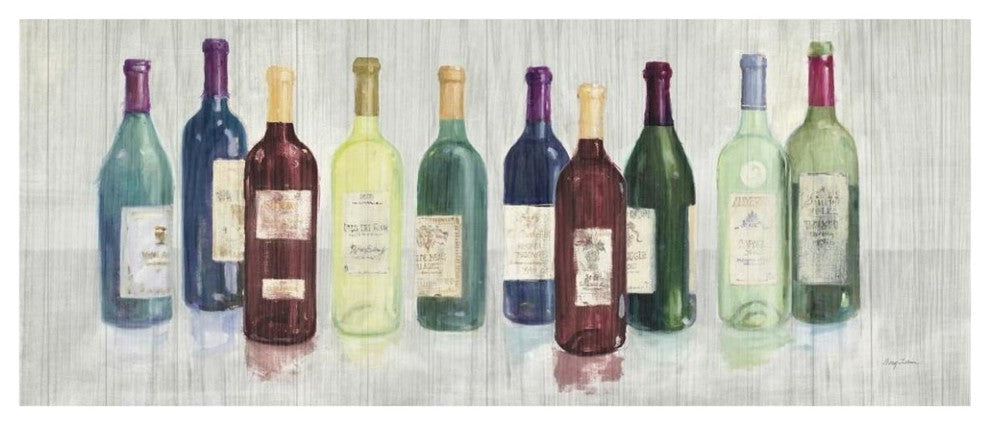 "Keeping Good Company on Wood Red Wine" Print by Avery Tillmon, 62"x26"