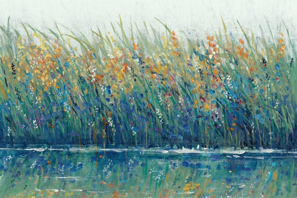 "Wildflower Reflection II" Painting Print on Wrapped Canvas, 18"x12"