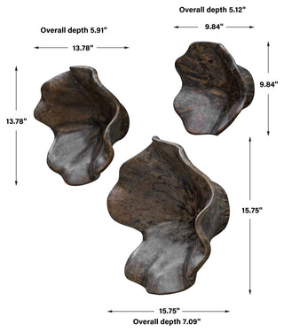 Uttermost Two Wood Wall Decor In Mocha, S/3