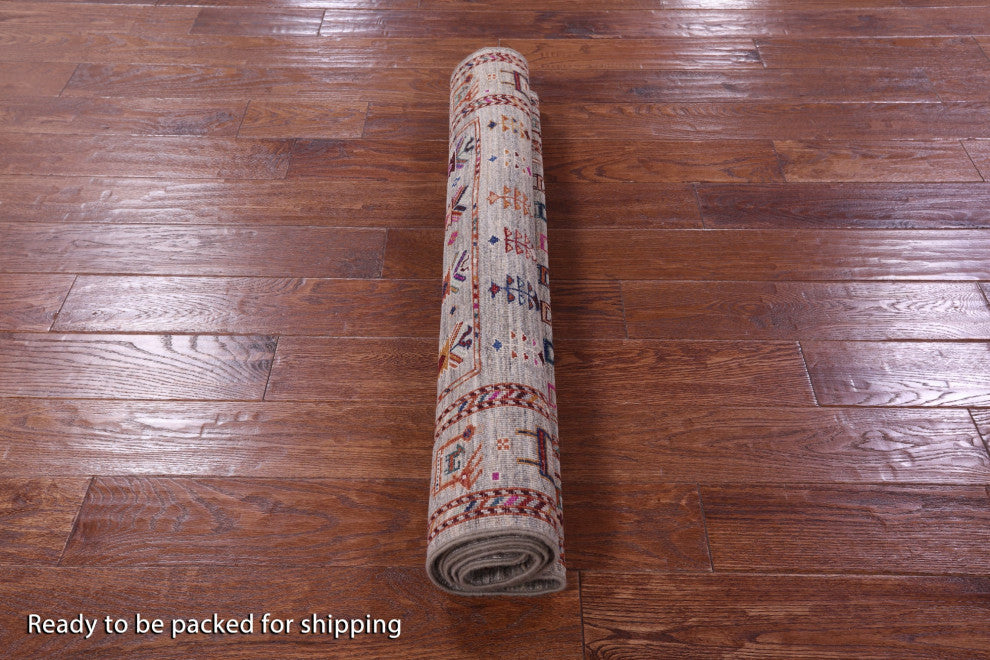 Handmade Persian Gabbeh Tribal Wool Rug 3' 5" X 5' 0" - Q13839
