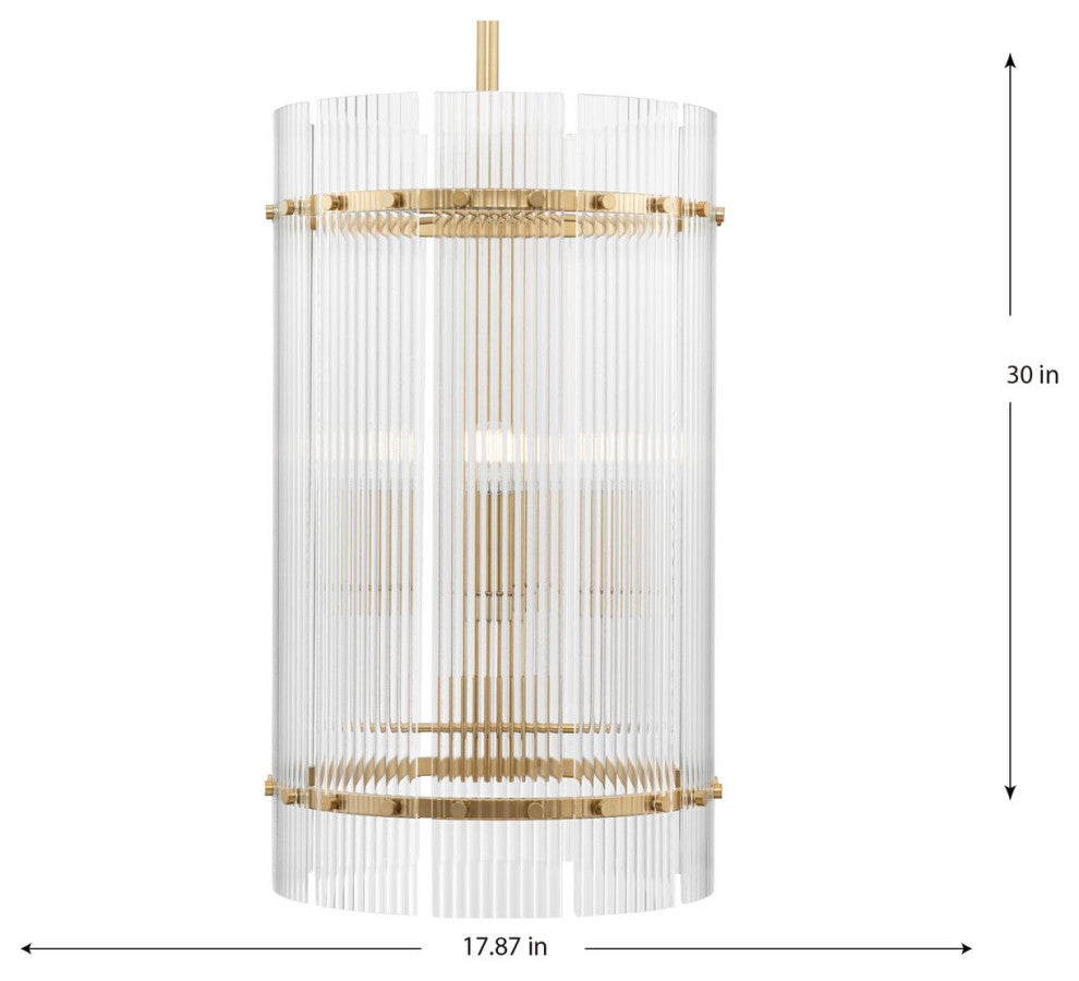 Seville Collection 4-Light Contemporary Foyer Light, Soft Gold