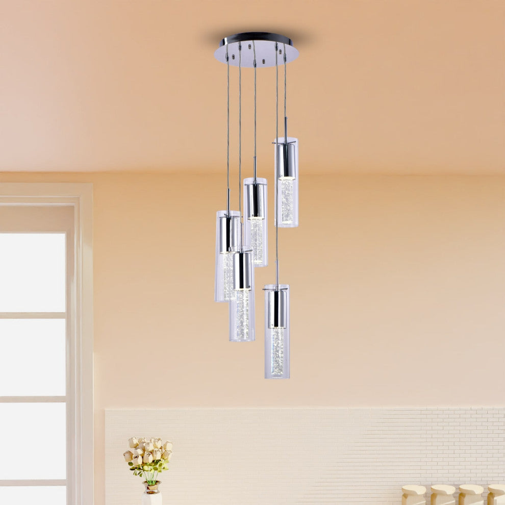 Lazzur Midou 5 Light 14" Polished Chrome Pendant