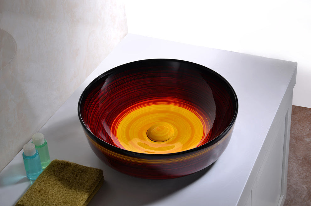 Dusk Crown Series Ceramic Vessel Sink, Rising Blur Finish