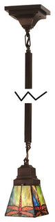 Meyda Lighting 49100 5"Sq Prairie Dragonfly Mini Pendant.609