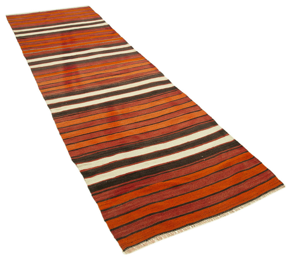 Rug N Carpet - Handmade Oriental 2' 11" x 10' 8" Contemporary Runner Kilim Rug