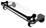 Pacific Grove 16" Glass Shelf with Groovy Accents, Matte Black