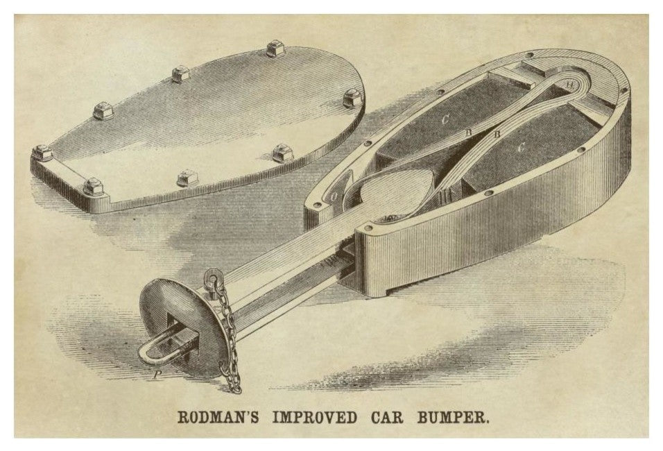 "Rodman's Improved Car Bumper" Digital Paper Print by Inventions, 24"x17"