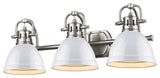 Golden Lighting Duncan 3 Light Bath Vanity, Shade: White, Pewter