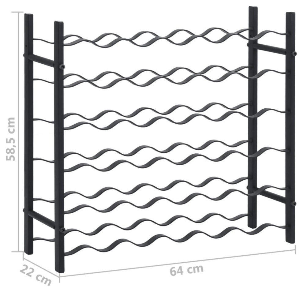 Vidaxl Wine Rack For 36 Bottles Black Iron