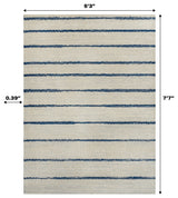 Williamsburg Minimalist Stripe Rug, Cream/Navy, 8 Ft. X 10 Ft.