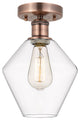 Cindyrella-1 Light 8" Semi-Flush Mount-Antique Copper, Clear Glass Shade