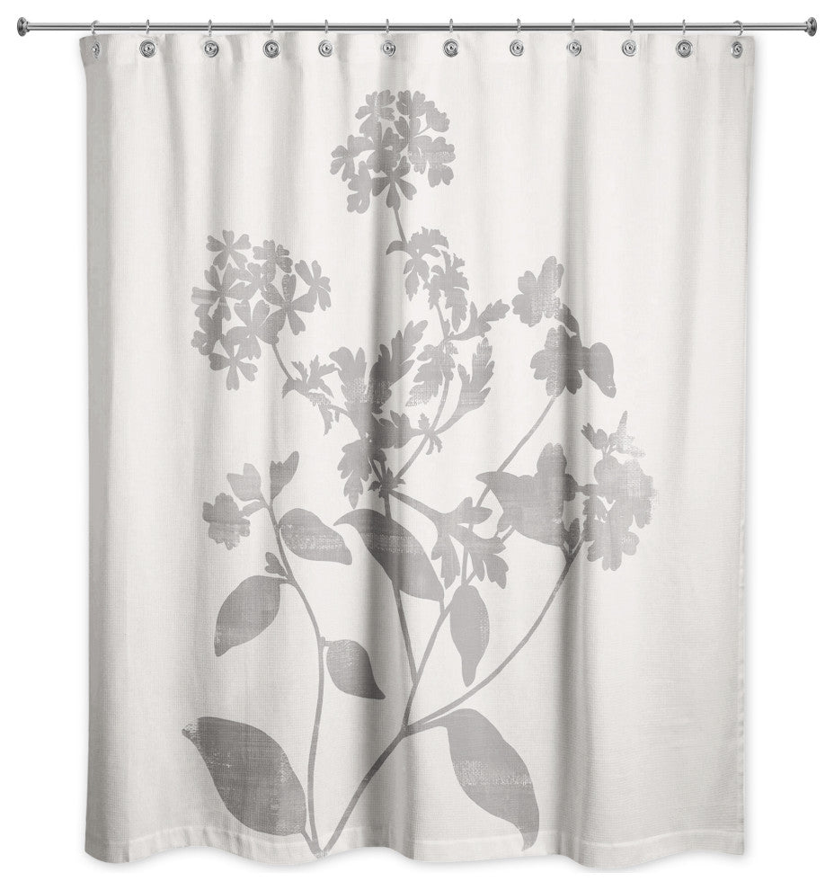 Neutral Distressed Florals 71"x74" Shower Curtain