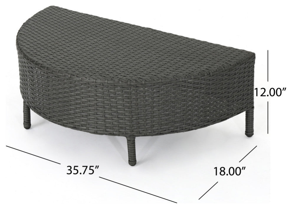 GDF Studio 10-Piece Venice Outdoor 8 Seater Round Wicker Sectional Sofa Set