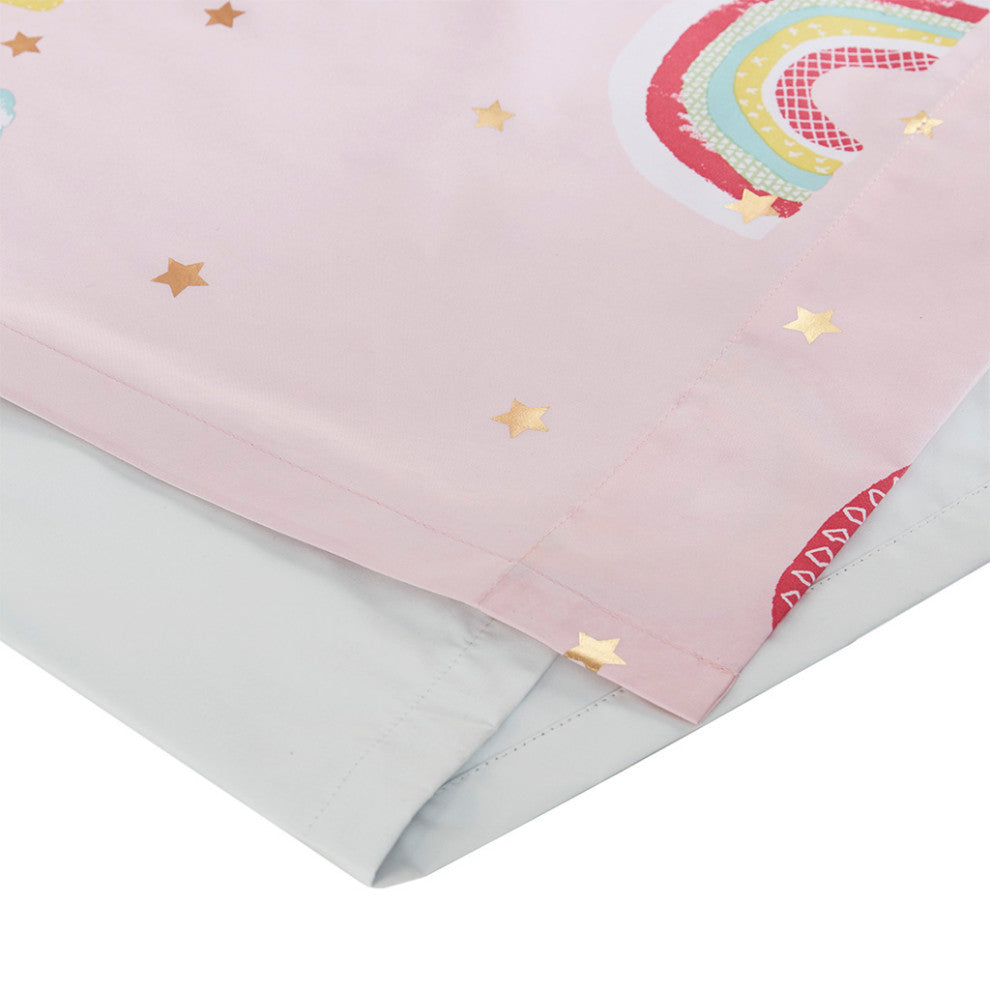 Mi Zone Kids Room Rainbow Curtains Total Blackout Window Panel,50" X 84", Pink