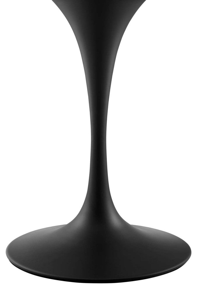 Modway Lippa 28" Round Artificial Marble Dining Table, BK/WH -EEI-3515-BLK-WHI