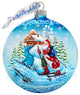 Skiing Through the Snow Glass Ornament