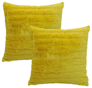 BOON Rabbit Jumbo Fur Throw and Pillow, 3-Piece Set, Lemon Curry