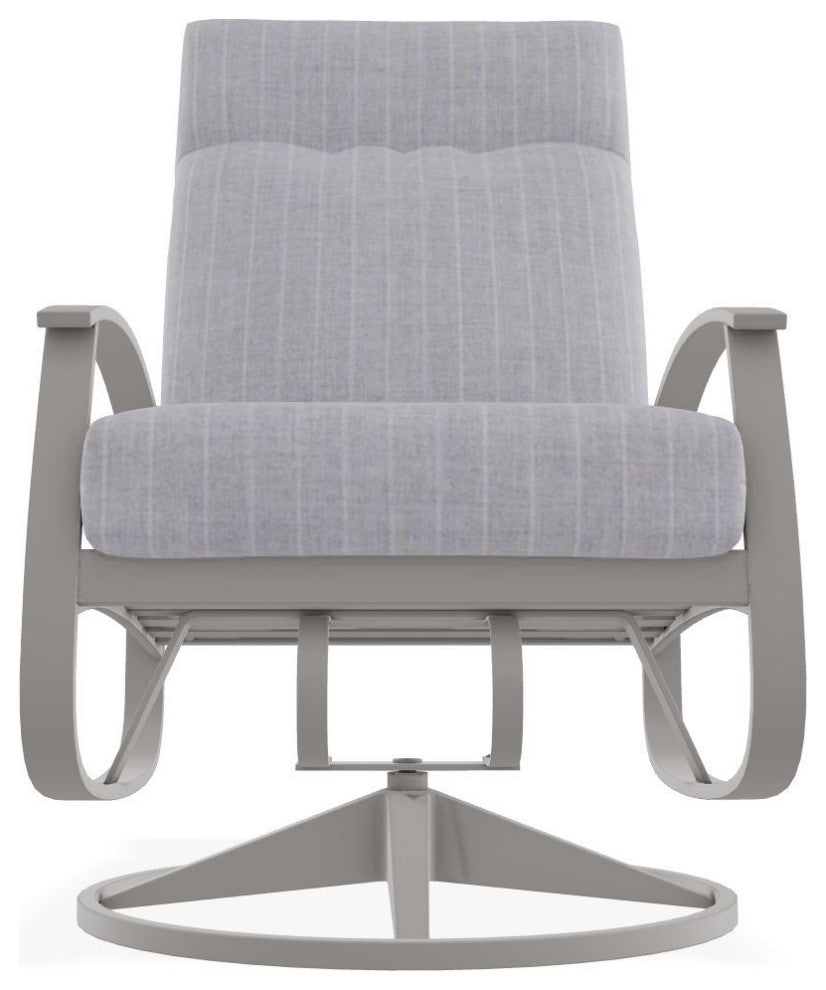 Belle Isle Cushion Deep Seat Outdoor Swivel Rocker, Ticking Fog/Warm Gray