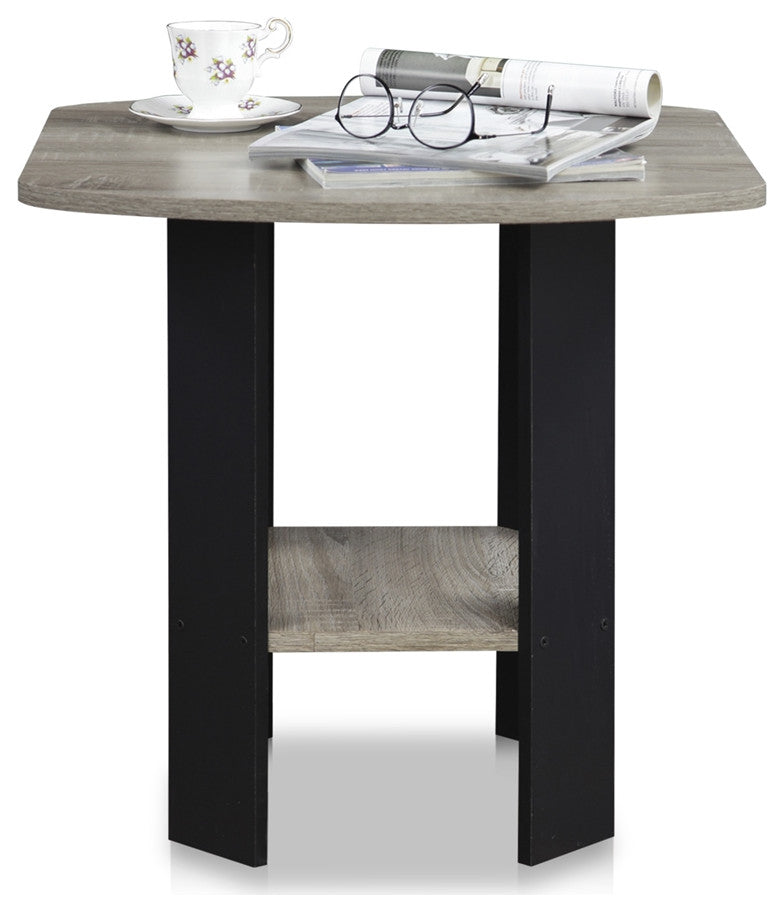 Simple Design End/Side Table, Oak Grey/Black