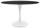 Lippa 48" Oval Artificial Marble Dining Table White Black -5170