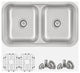 STYLISH 32 Low Divider Double Undermount and Drop-in Kitchen Sink